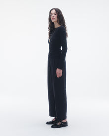 Womens | Rib Flare Top | Black