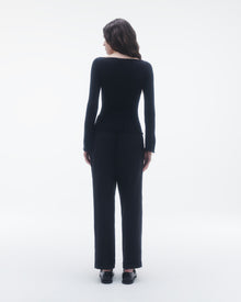 Womens | Rib Flare Top | Black