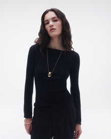 Womens | Rib Flare Top | Black