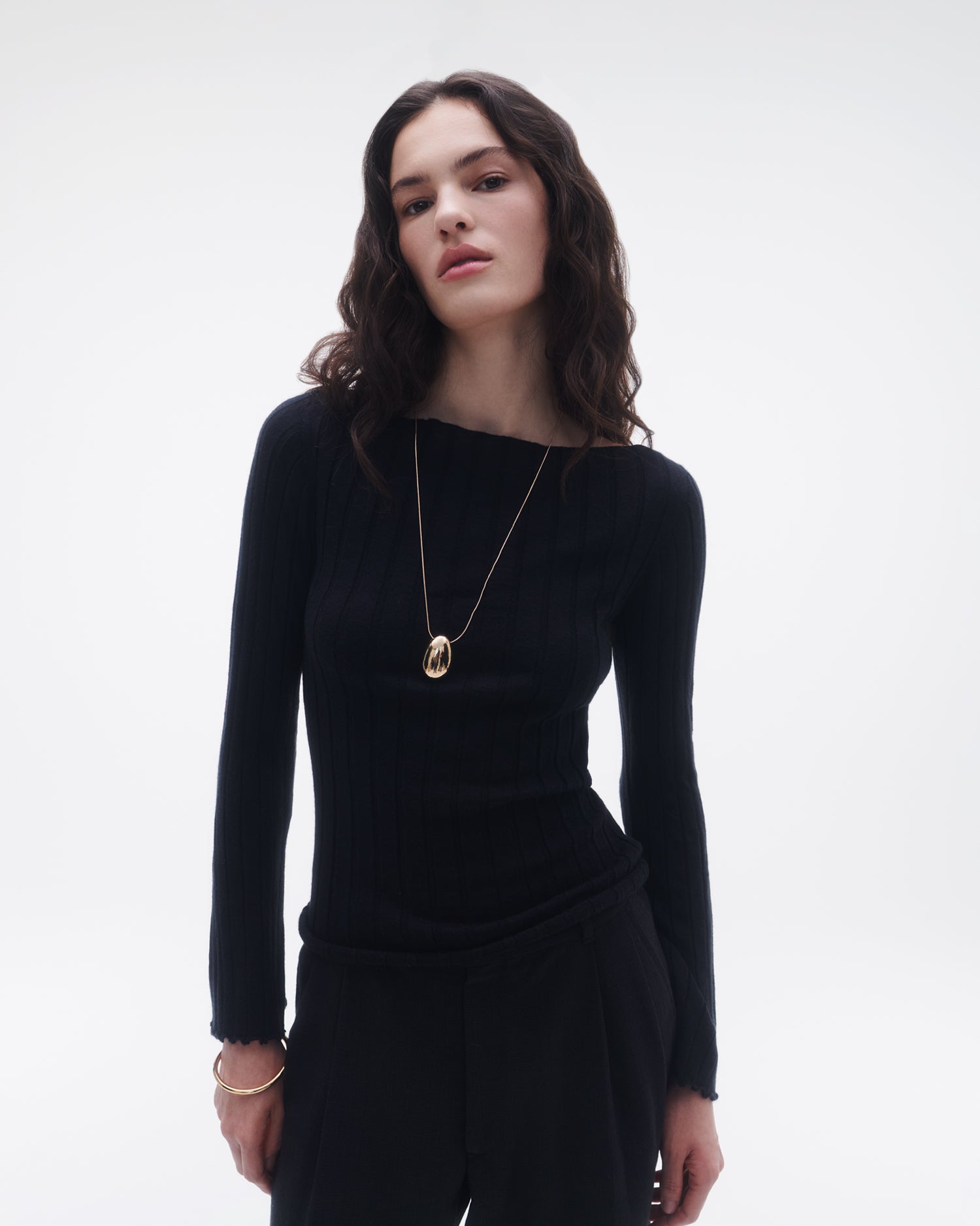Womens | Rib Flare Top | Black