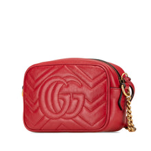 Gucci | Pre-Owned Mini GG Marmont Matelasse Leather Crossbody | Red