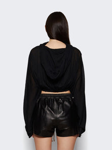 Women | Rick Owens | Cropped Hooded Tunic Tee | Black