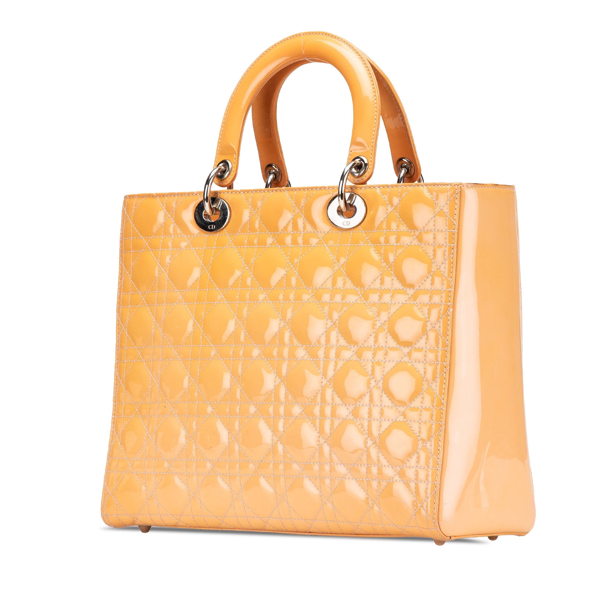 Dior | Pre-Owned Large Patent Cannage Lady | Beige