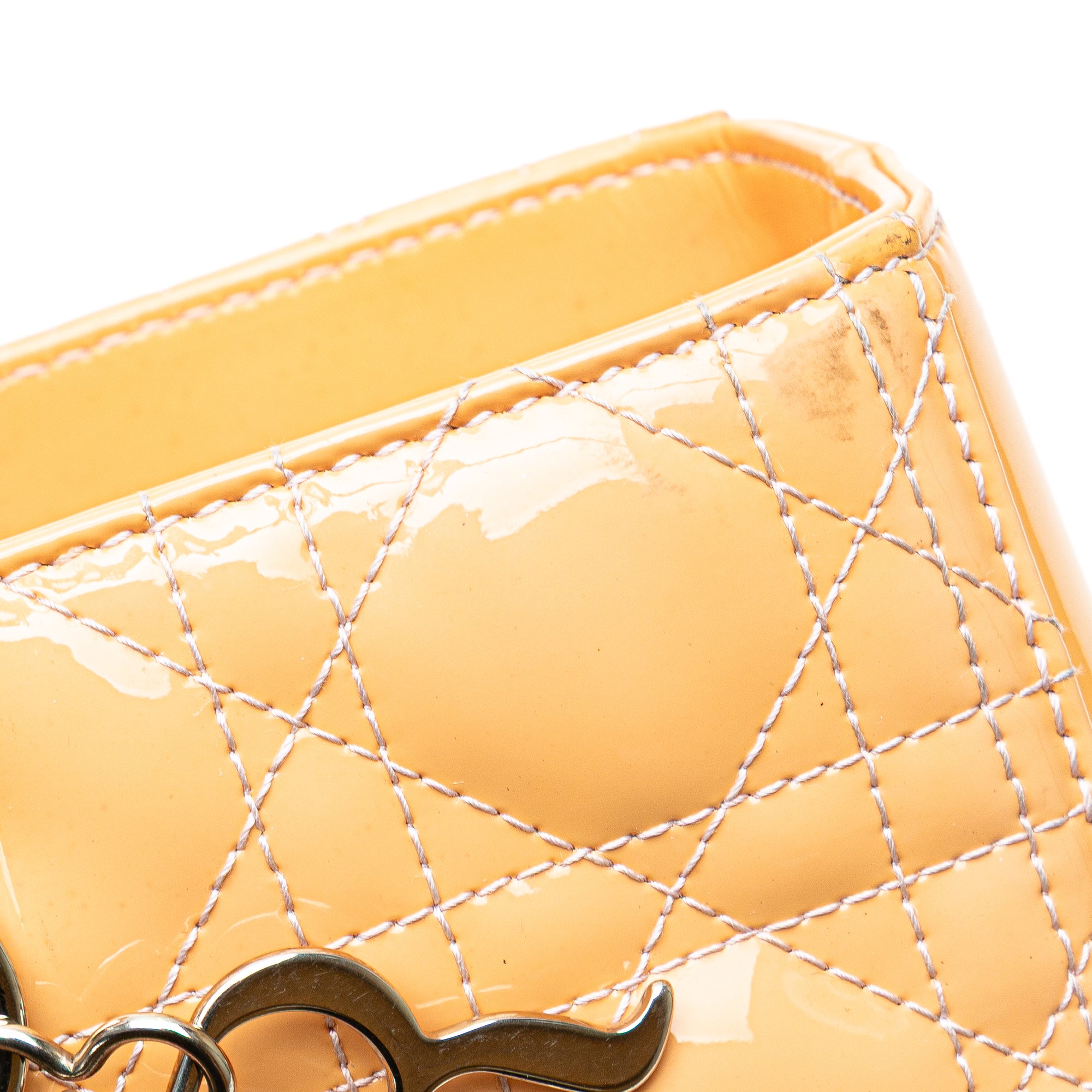 Dior | Pre-Owned Large Patent Cannage Lady | Beige