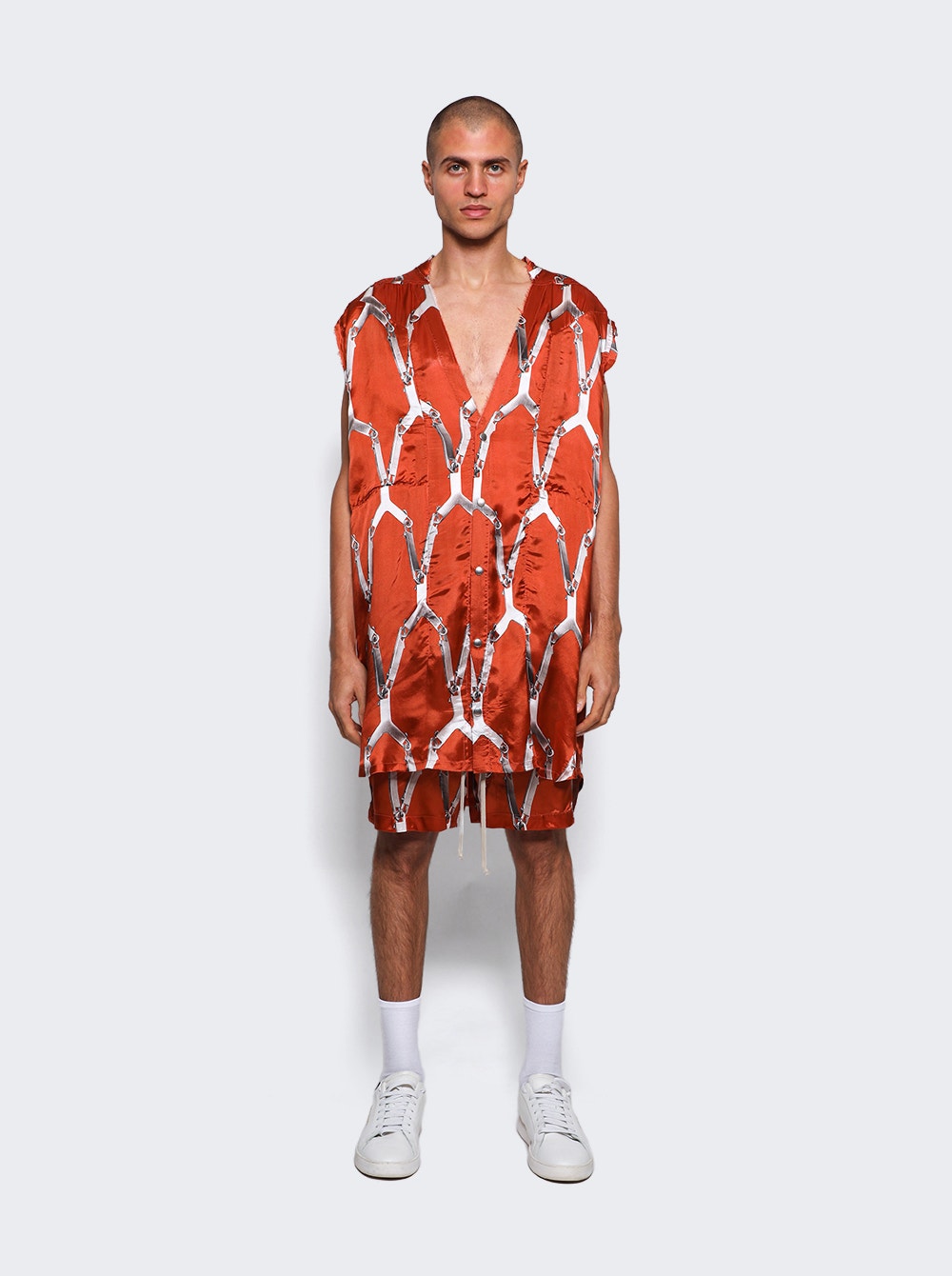 Men | Rick Owens | Jumbo Cut Out Overshirt | Orange