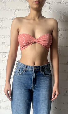 Womens | Aria Viscose Georgette Lurex Dobby Bandeau | Peach