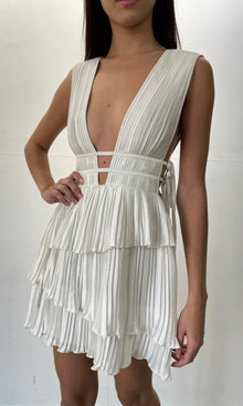 Womens | Bree Viscose Satin Short Dress | White