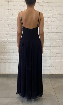 Womens | Bryn Viscose Chiffon Long Dress | Black