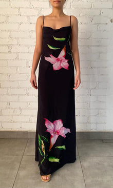 Rococo Sand | Bryn Viscose Chiffon Long Dress | SP24 | Black