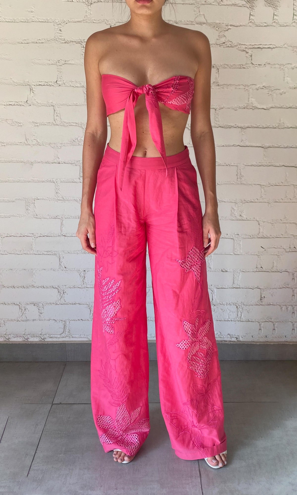 Womens | Cleo Cotton Silk Pant | Pink