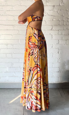 Rococo Sand | Cress Viscose Natural Crepe High Low Maxi Dress | Beige