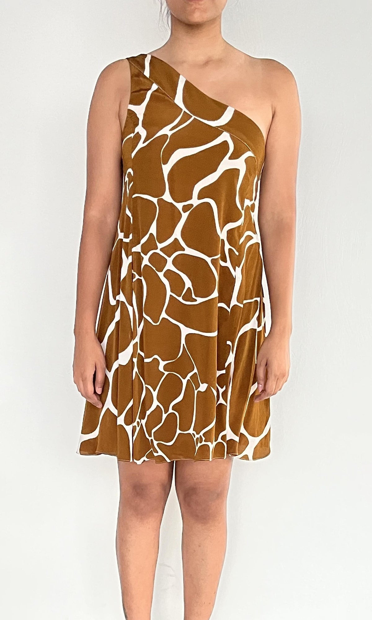 Womens | Fia Polyester Crepe Short Dress | Brown