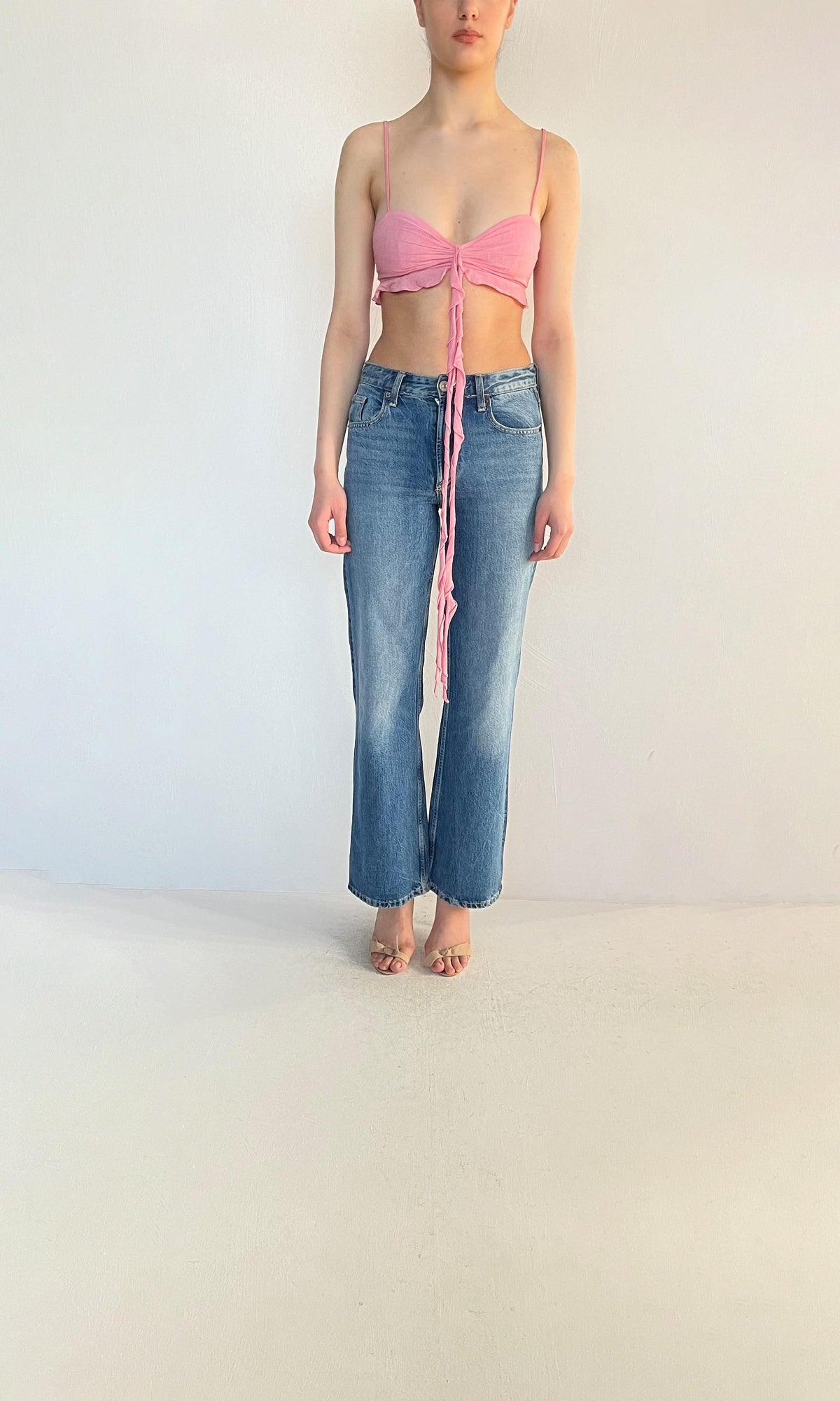 Womens | Gaia Viscose Cotton Georgtte Bandeau | Pink