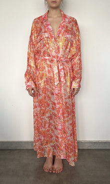 Womens | Inv Viscose Georgette Cosmic Lurex Long Dress | Orange