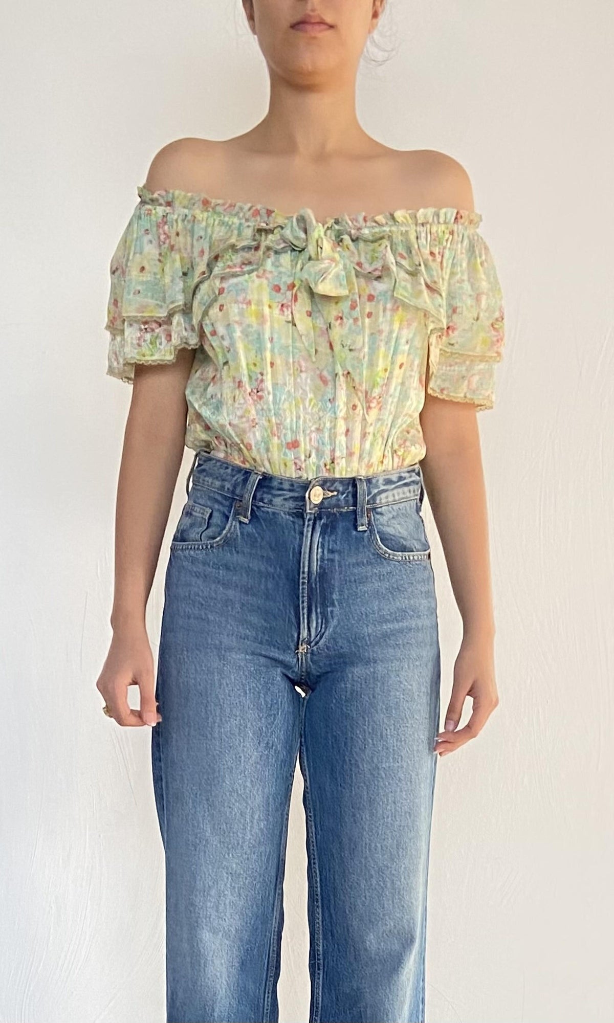 Womens | Inv Viscose Self Crepe Jacquard Bodysuit | Mint