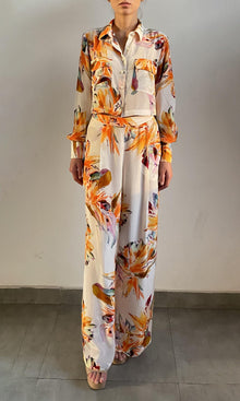 Womens | Jill Viscose Natural Crepe Crop Shirt | White Multi