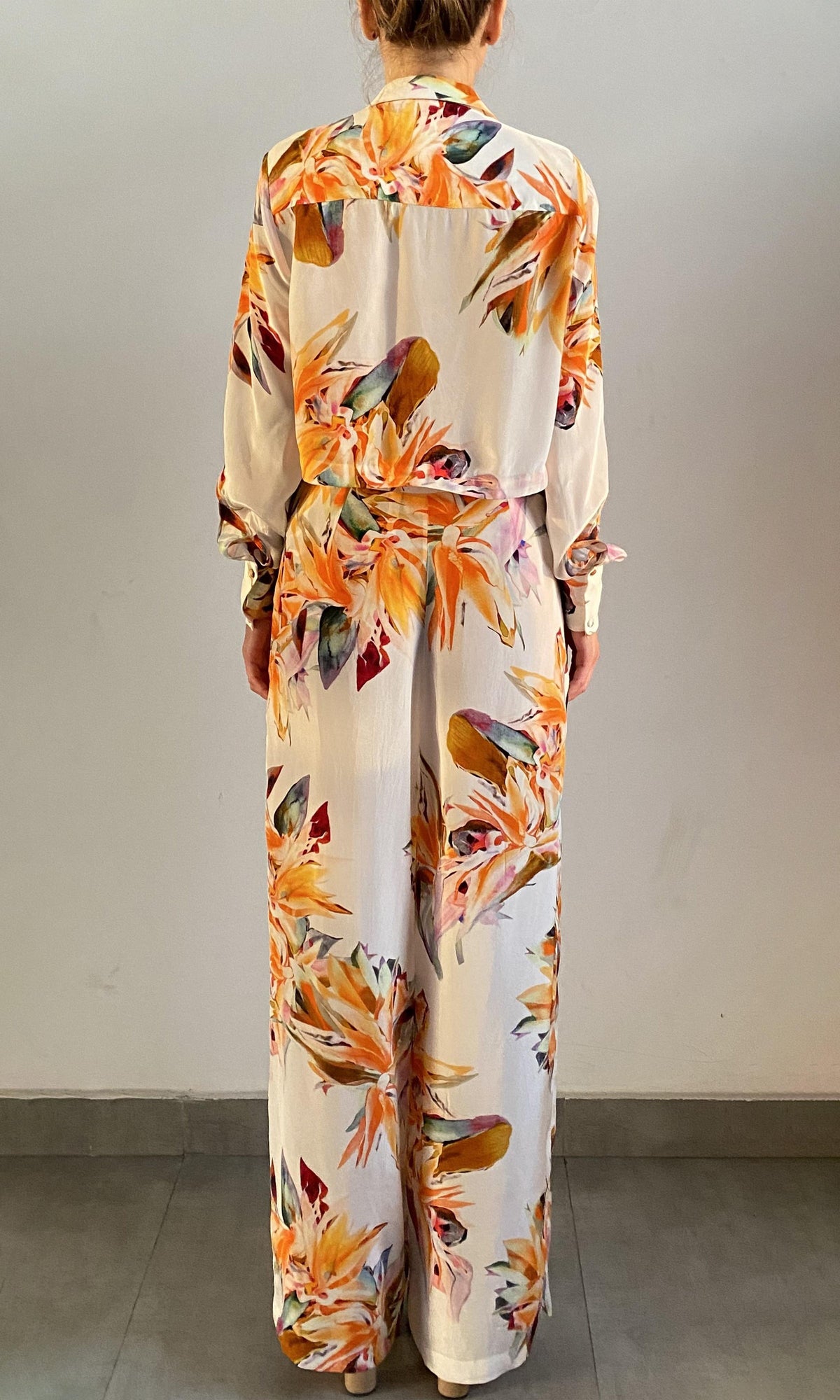 Womens | Jill Viscose Natural Crepe Crop Shirt | White Multi
