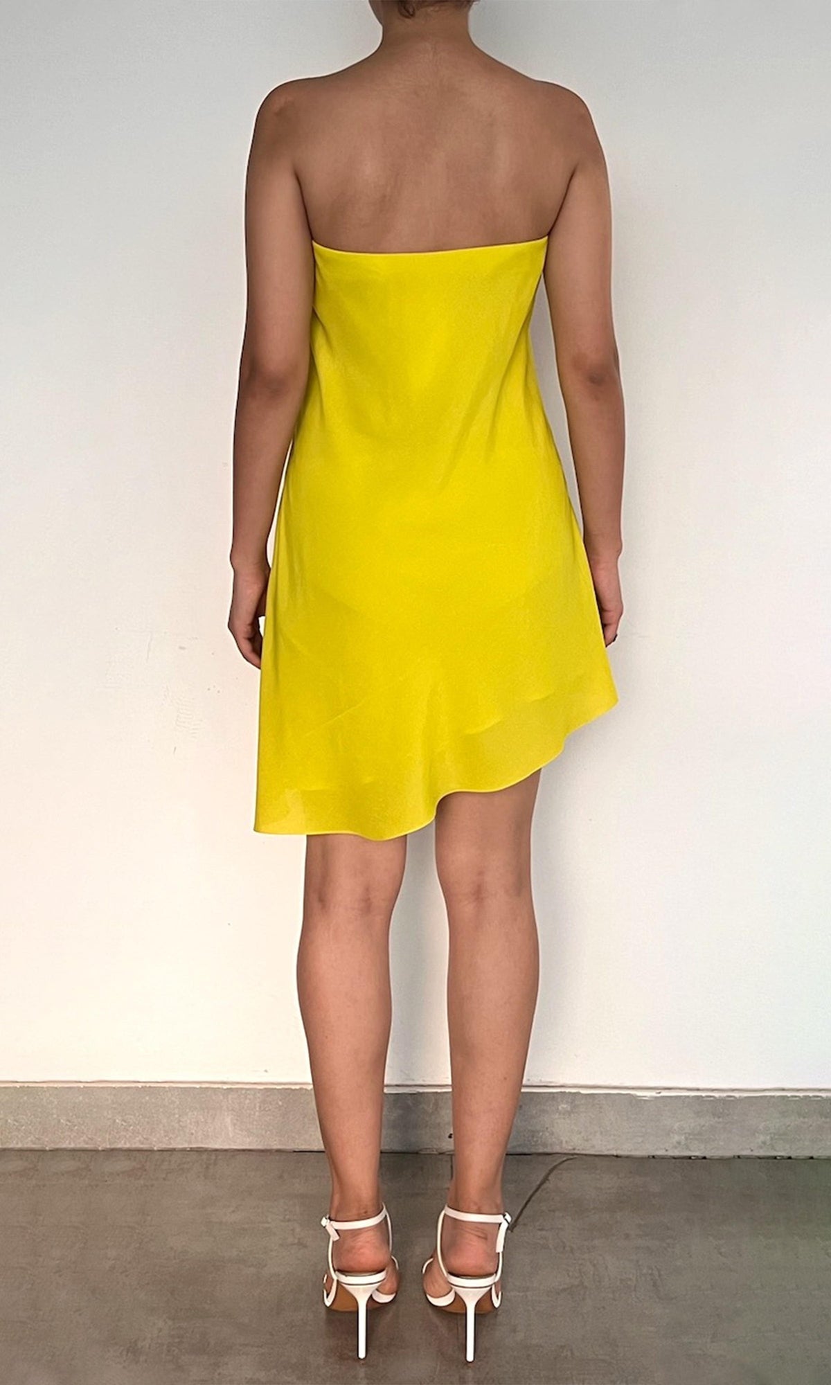Womens | Juri Viscose Crepe Short Dress | Yellow