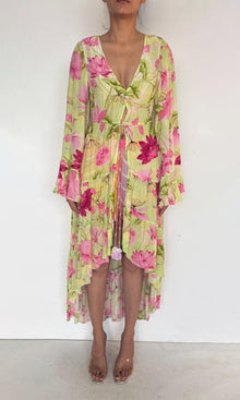 Womens | Lora Viscose Crepe Long Dress | Pink Lotus