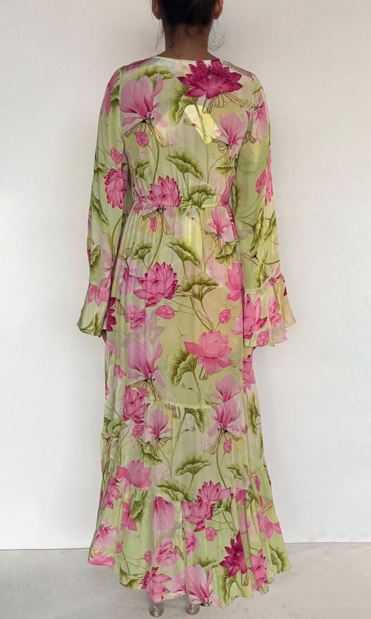 Womens | Lora Viscose Crepe Long Dress | Pink Lotus