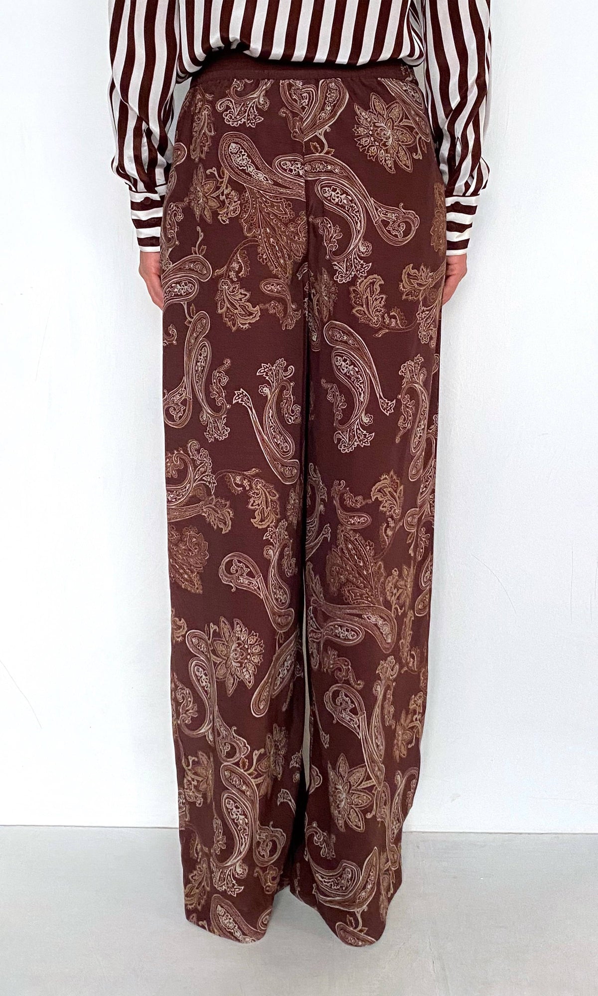 Womens | Orla Viscose Heavy Crepe Pants | Brown Beige