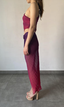 Womens | Paige Polyester Chiffon Long Skirt | Purple Multi