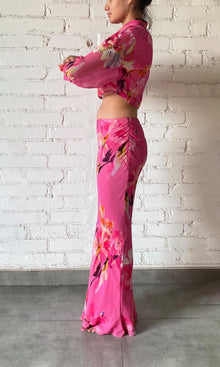 Womens | Quin Viscose Chiffon Crop Shirt | Pink