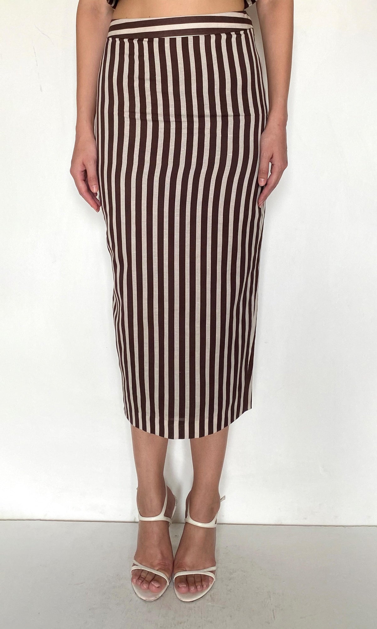 Womens | Riv Linen Cotton Skirt | Brown