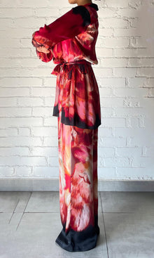 Womens | Shia Polyester Satin Pants | Mehroon