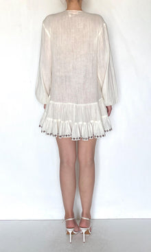 Rococo Sand | Taz Double Gauze Pintucks Detail Dress | White