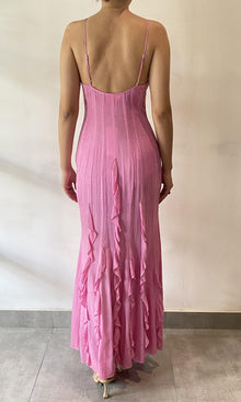 Rococo Sand | Vita Viscose Cotton Georgette Long Dress | Pink