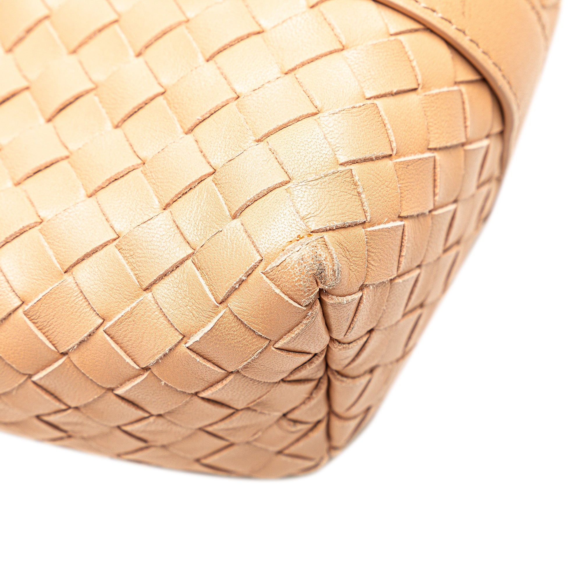 Bottega Veneta | Pre-Owned Intrecciato Flap Satchel | Brown/Nude
