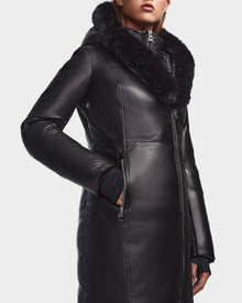 Women | MAIA X Leather Down Parka | Black