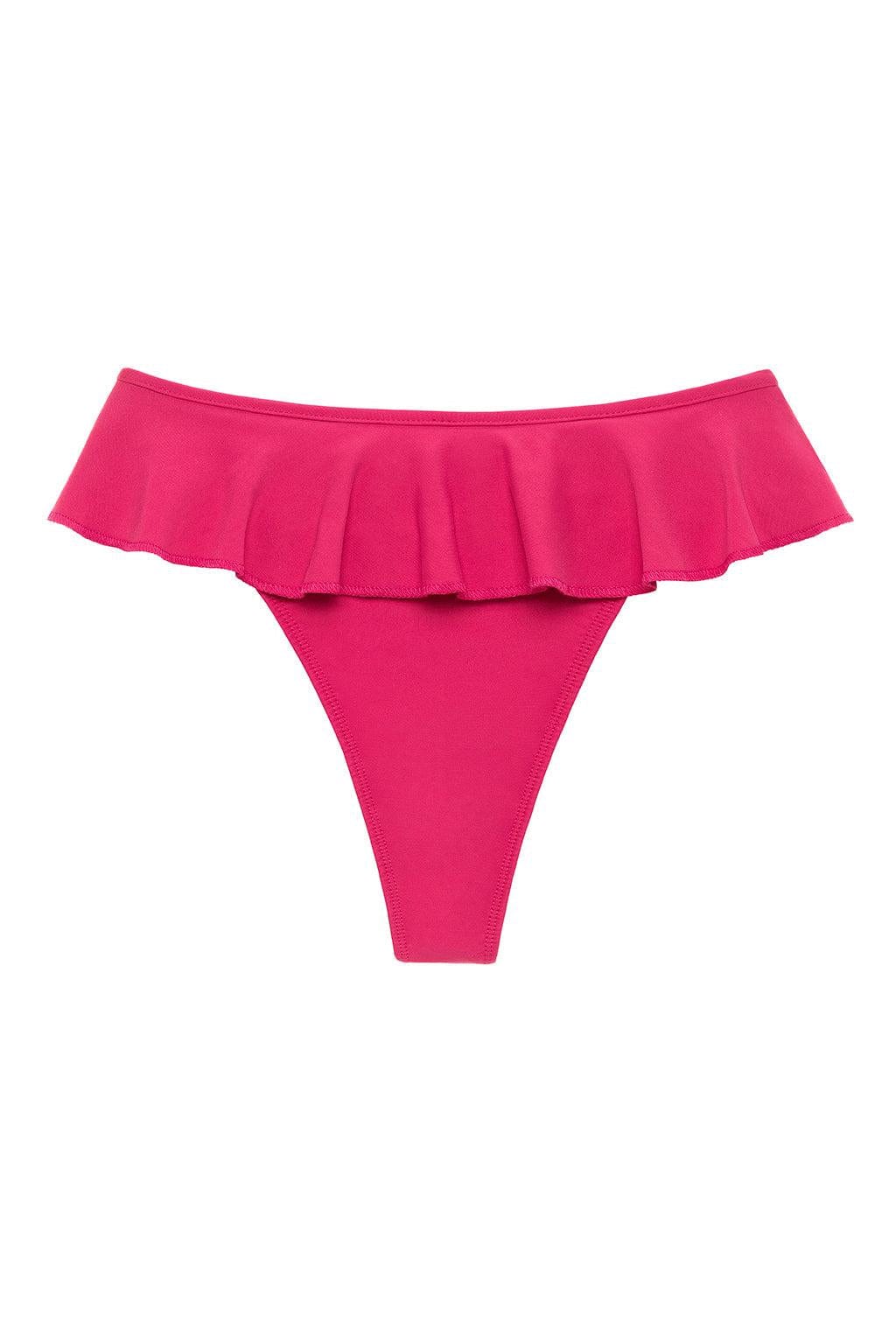Tamarindo Ruffle Bikini Bottom | Raspberry