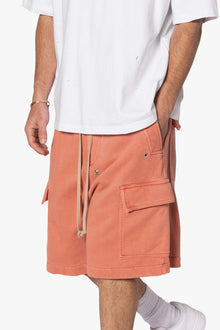 Rave Cargo Fleece Sweat Shorts | Washed Rust