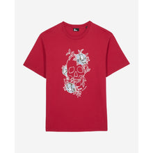 Red T-Shirt With Flower Skull Serigraphy | Men | Cherry