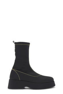 Retro Flatform Ankle Sockboots | Black