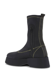 Retro Flatform Ankle Sockboots | Black