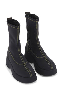 Retro Flatform Ankle Sockboots | Black