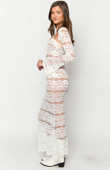 Rey Lace Maxi Dress And Bolero | White