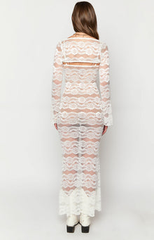 Rey Lace Maxi Dress And Bolero | White