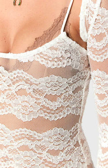 Rey Lace Maxi Dress And Bolero | White
