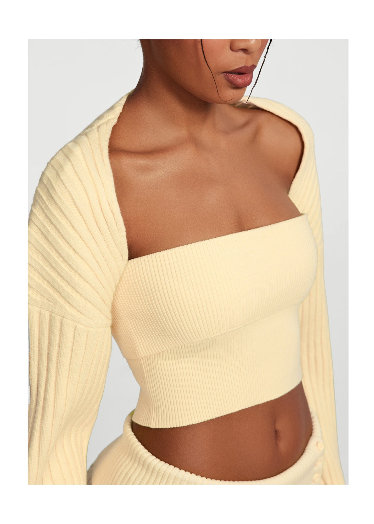 Ribbed Knit Shrug | Lemon Meringue