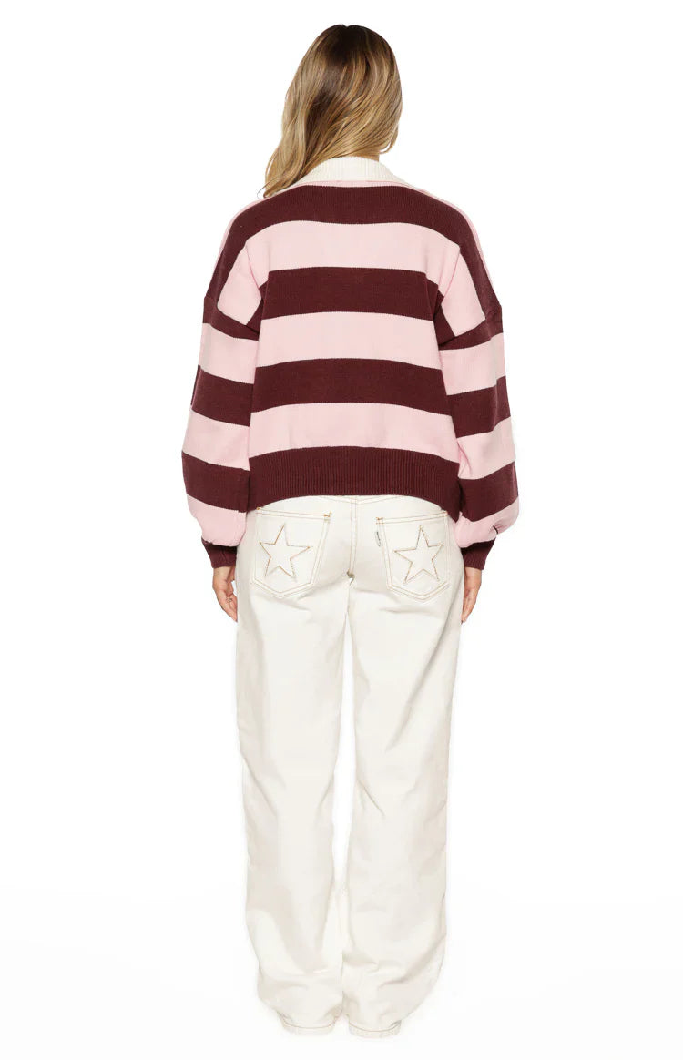 Rina Stripe Polo | Pink