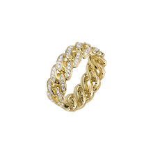 The Iced Out Cuban Link Ii Ring | 18KT Gold Vermeil & Sterling Silver