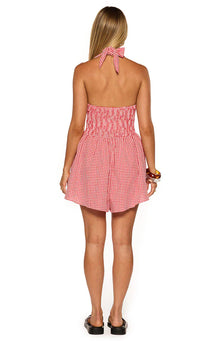 Robin Halter Playsuit | Red Gingham