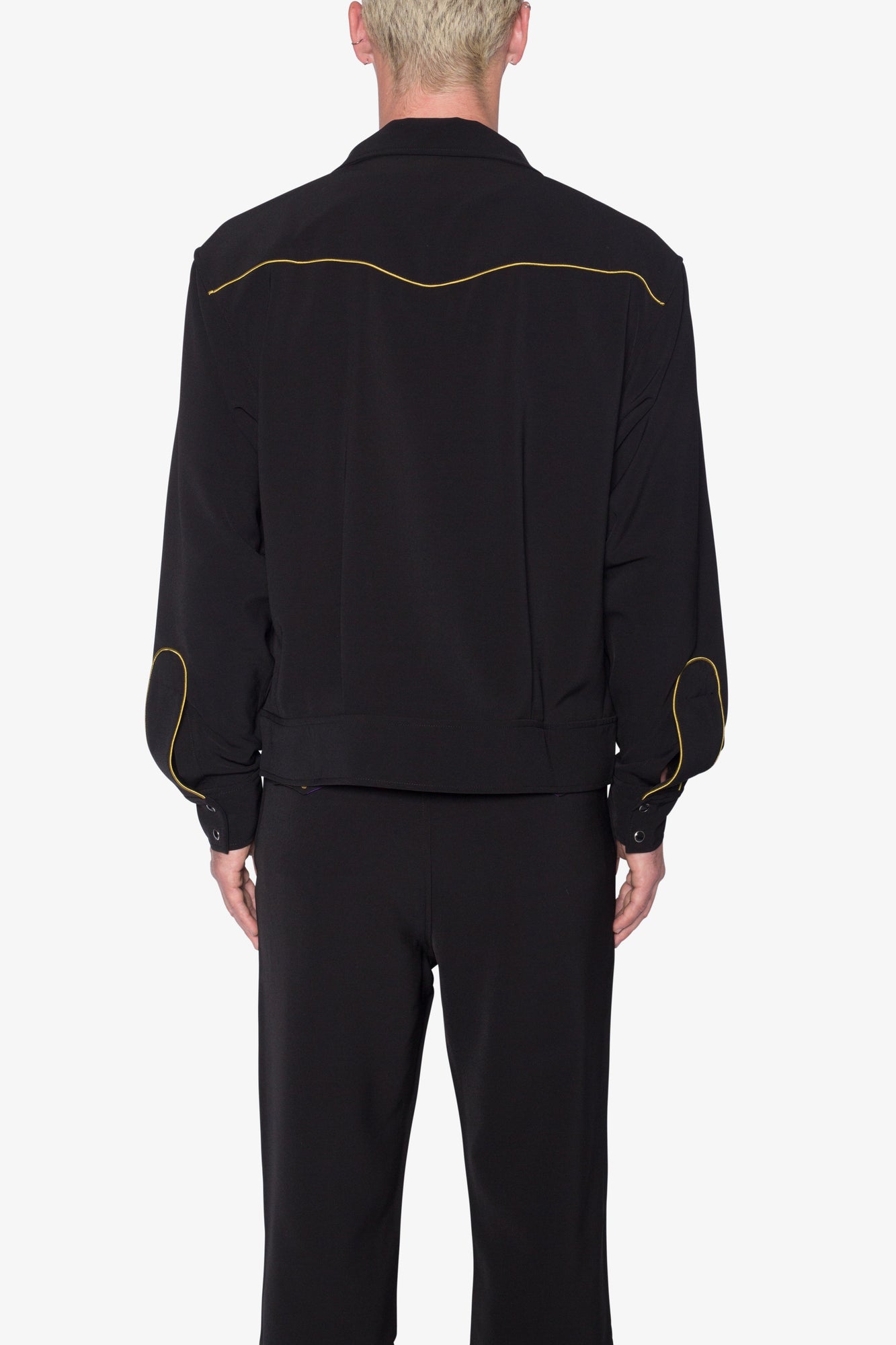 Rodeo Stitch Button Up Shirt | Black x Gold