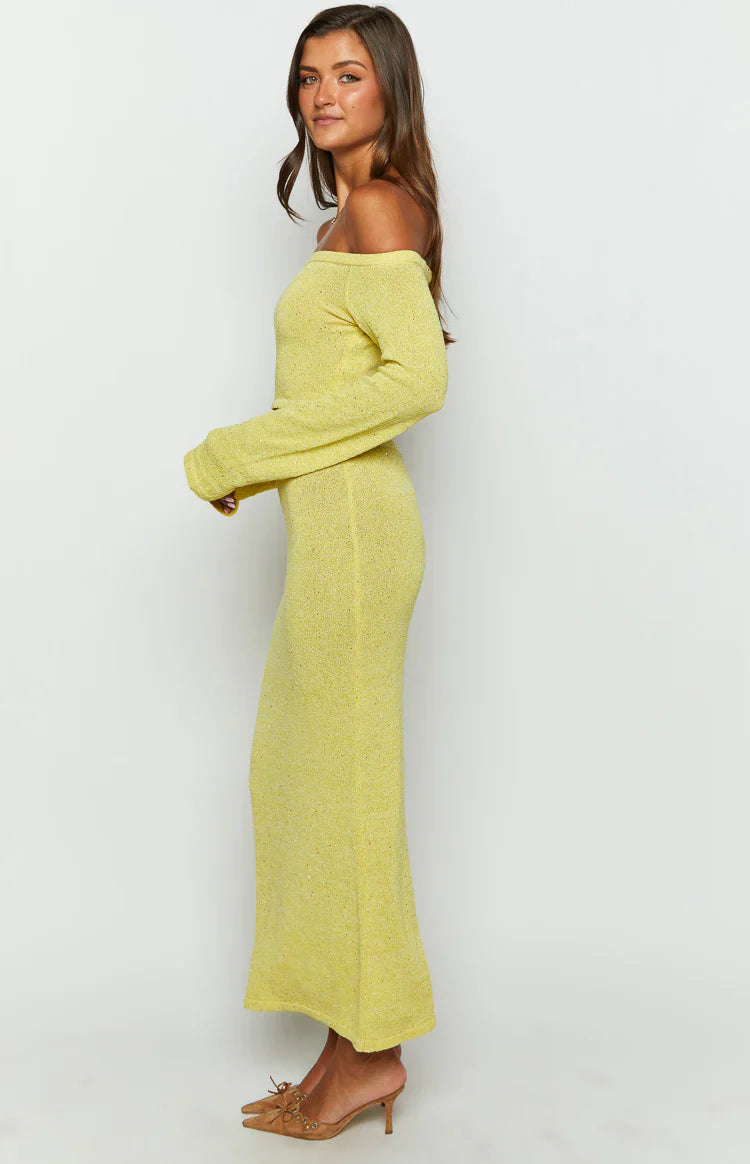 Romie Knit Maxi Skirt | Yellow