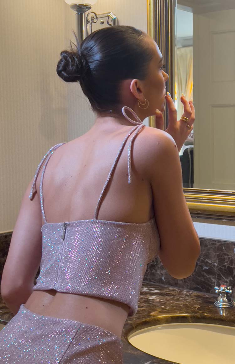 Rosa Tie Shoulder Corset Top | Pink