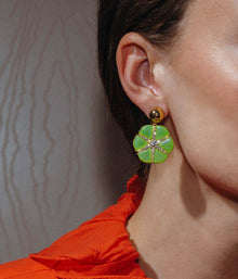 Rosemary Statement Earring in Green - Loren Hope